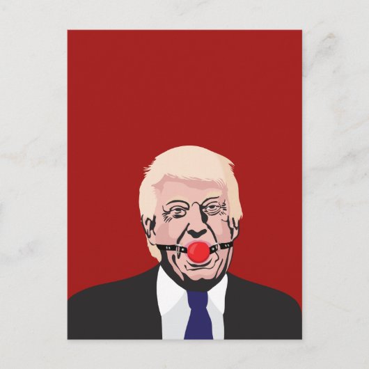 Donald J. Trump mit rotem Gag - DIY Postkarte (Vorderseite)