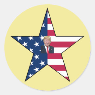 Donald J. Trump~President ~US Flag ~Star ~ MAGA ~ Runder Aufkleber