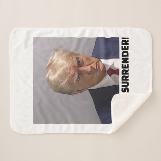 Donald J Trump Tasse Shot - Nie übergeben Long Sle Sherpadecke (Vorderseite (Horizontal))