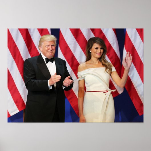 Donald & Melania Trump bei der Amtseinführung Poster (Vorne)