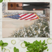 Donald & Melania Trumps Weihnachtsweißhaus Geschirrtuch (Gefaltet)