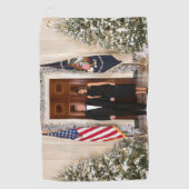 Donald & Melania Trumps Weihnachtsweißhaus Golfhandtuch (Vorderseite)