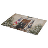 Donald & Melania Trumps Weihnachtsweißhaus Schneidebrett (Ecke)