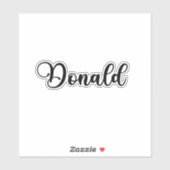 Donald Name - Handgeschriebene Kalligrafie Aufkleber (Blatt)
