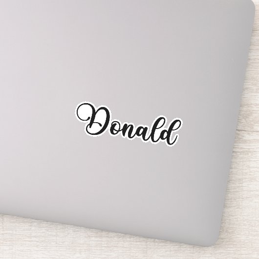 Donald Name - Handgeschriebene Kalligrafie Aufkleber (Detail)