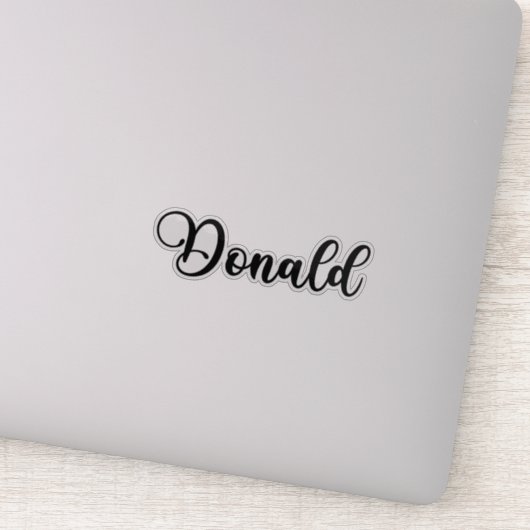 Donald Name - Handgeschriebene Kalligrafie Aufkleber (Detail)