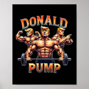 Donald Pump Lustiger Muskel Fitnessstudio Meme  Poster