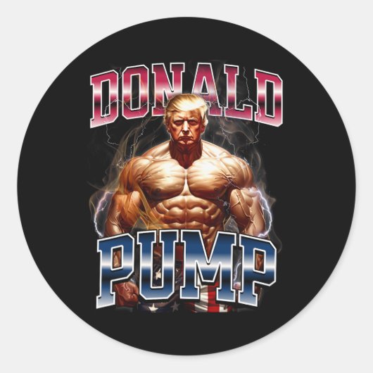 Donald Pump Meme Funny Runder Aufkleber (Vorderseite)