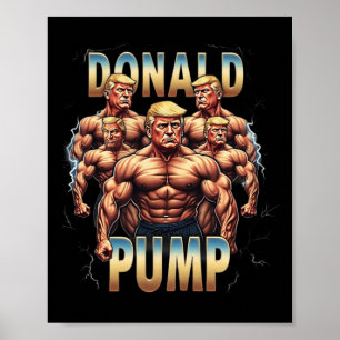 Donald Pump Muskel Retro-Gym-Meme Poster