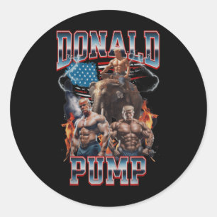 Donald Pump Trump Gym Pump Cover Runder Aufkleber