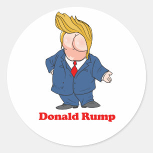 Donald Rump — Anti-Trump-Design - - Politisch -.p Runder Aufkleber