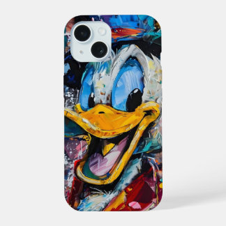 Donald the Duck farbenfrohe iPhone 15 Fall Hülle