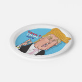 Donald Trump 2016 Cartoon Paper Plate Pappteller (Schrägansicht)