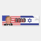 Donald Trump 2016 - Flaggen der USA und Israels Autoaufkleber (Vorne)