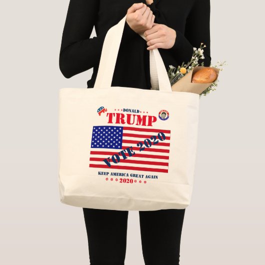 Donald Trump 2020 - Jumbo Tote Bag Stoffbeutel (Vorderseite (Produkt))