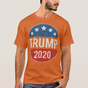 Donald Trump 2020 Retro Button Vintag Patriotic T-Shirt