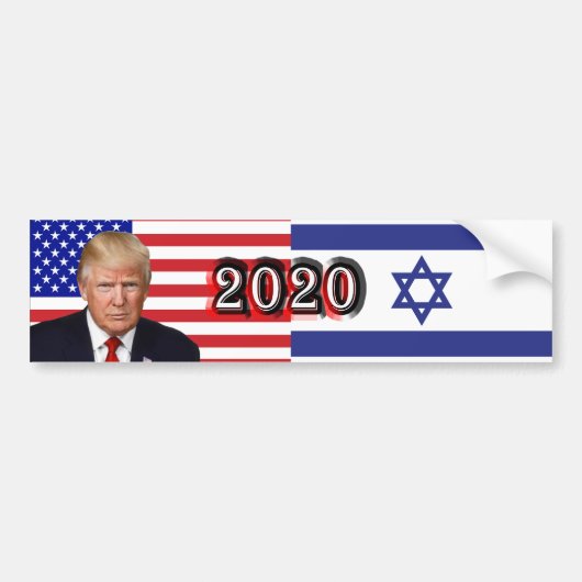 Donald Trump 2020 - US/Israel-Flaggen Autoaufkleber (Vorne)