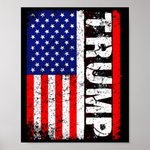 Donald Trump 2020 Vintage US-Flagge T-Shirts Poster