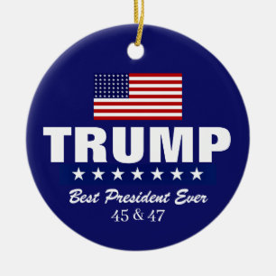 DONALD TRUMP 2020 WEIHNACHTSDEKORATION KERAMIK ORNAMENT