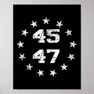 Donald Trump 2024 45 47 Amerikanische Flagge 4. Ju Poster