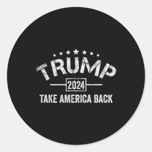 Donald Trump 2024: Amerika zurück am 4. Juli Runder Aufkleber