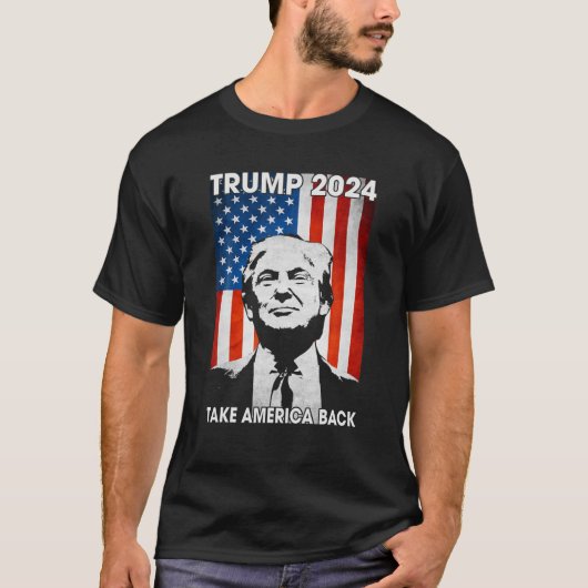 Donald Trump 2024: Amerika zurück T-Shirt (Vorderseite)
