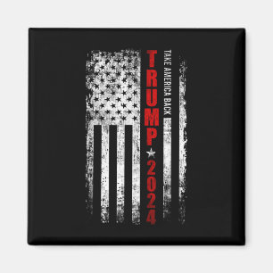 Donald Trump 2024: Amerikas amerikanische Flagge b Magnet