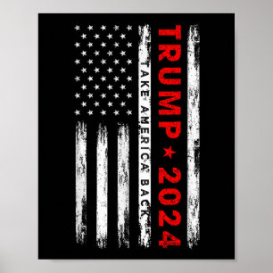Donald Trump 2024: Amerikas amerikanische Flagge b Poster