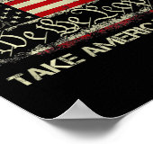 Donald Trump 2024: Amerikas Fahne zurücknehmen Poster (Ecke)