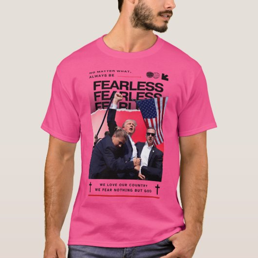 Donald Trump 2024 Fahne aus Angst vor amerikanisch T-Shirt (Vorderseite)