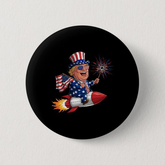 Donald Trump 2024 Glückwunsch 4. Juli Trump Amerik Button (Vorderseite)