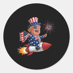 Donald Trump 2024 Glückwunsch 4. Juli Trump Amerik Runder Aufkleber