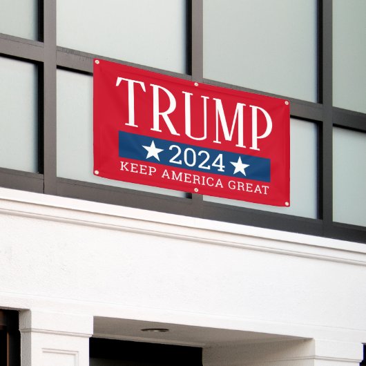 Donald Trump 2024 Großer Name Behalte Amerika Groß Banner (Äußeres Gebäude)
