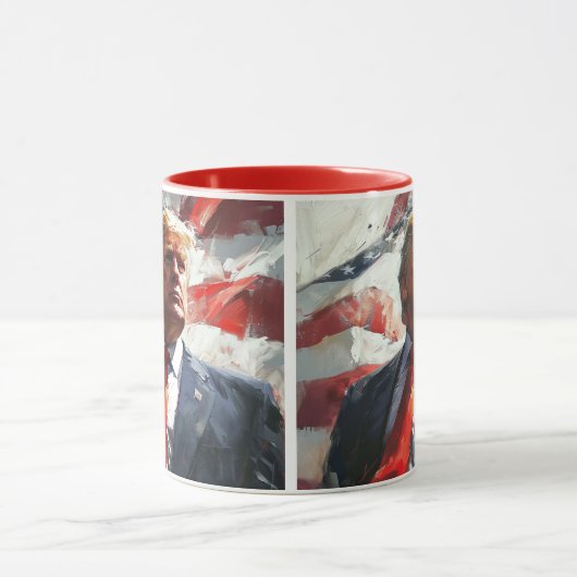 Donald Trump 2024 Heroic Oil Painting Style AI Tasse (Zentrum)