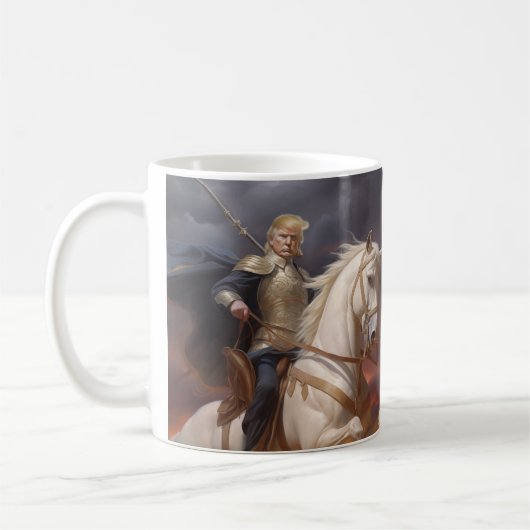 Donald Trump 2024 Knight Hero Funny AI Kaffeetasse (Links)