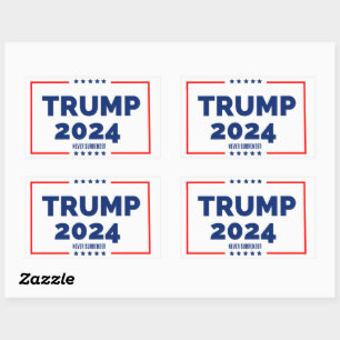 Donald Trump 2024 nie übergeben Rechteckiger Aufkleber