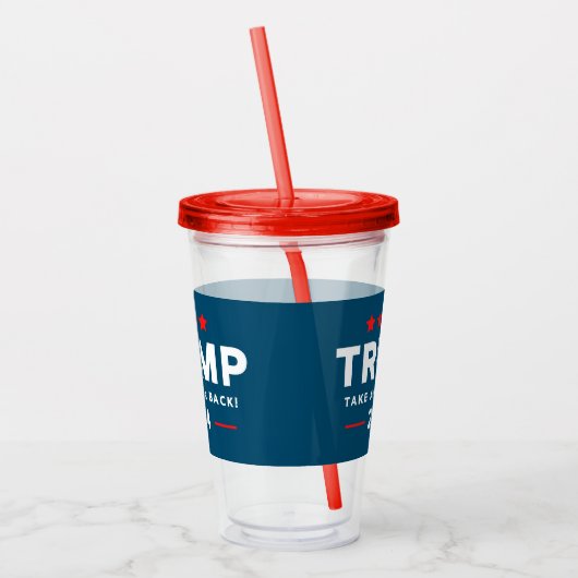 Donald Trump 2024 nimmt Amerika zurück Acryltrinkbecher (Links)