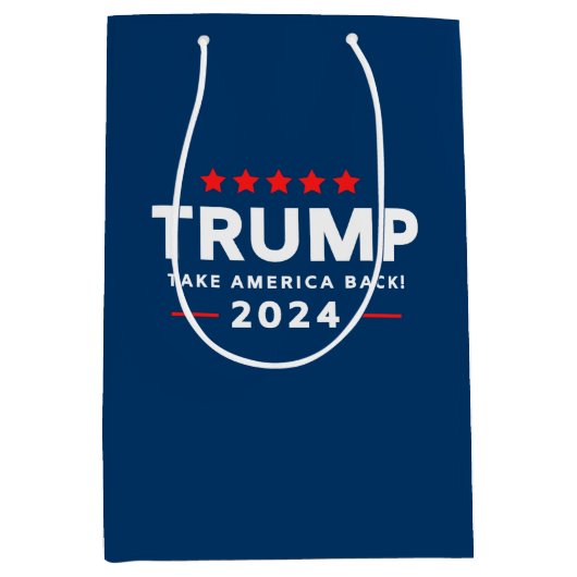 Donald Trump 2024 nimmt Amerika zurück Mittlere Geschenktüte (Vorderseite)