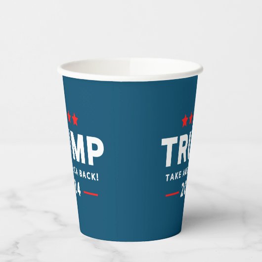 Donald Trump 2024 nimmt Amerika zurück Pappbecher (Links)
