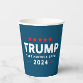 Donald Trump 2024 nimmt Amerika zurück Pappbecher (Vorderseite)