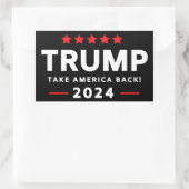 Donald Trump 2024 nimmt Amerika zurück Rechteckiger Aufkleber (Tasche)
