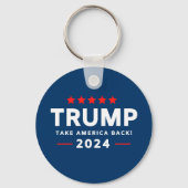 Donald Trump 2024 nimmt Amerika zurück Schlüsselanhänger (Rückseite)