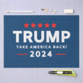 Donald Trump 2024 nimmt Amerika zurück Seidenpapier (Handwerk)