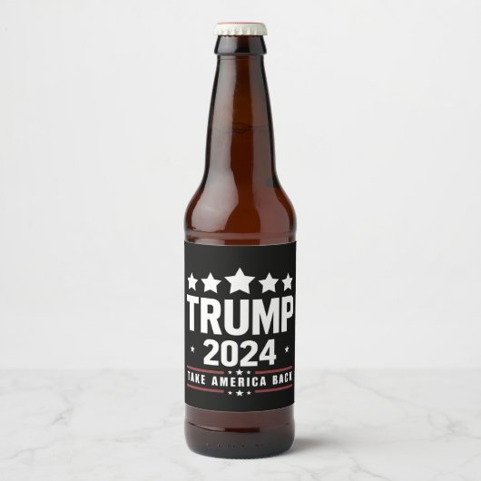 Donald Trump 2024 nimmt die Wahlen in Amerika zurü Bierflaschenetikett (Vorderseite)