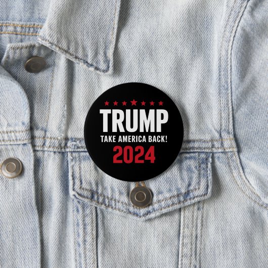Donald Trump 2024 nimmt die Wahlen in Amerika zurü Button (Beispiel)