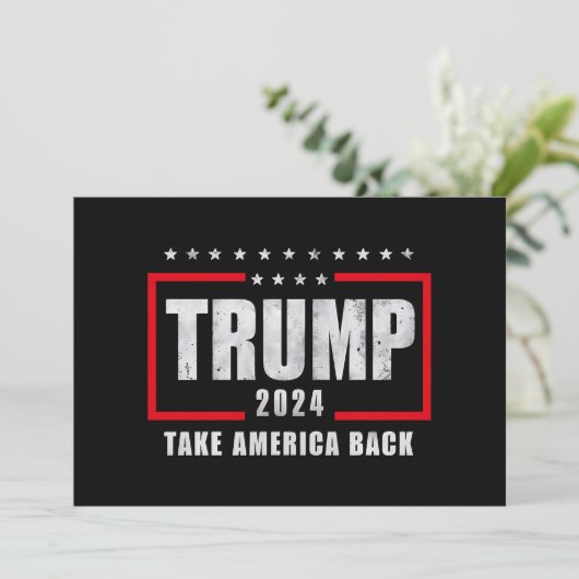 Donald Trump 2024 nimmt die Wahlen in Amerika zurü Einladung (Stehend Vorderseite)