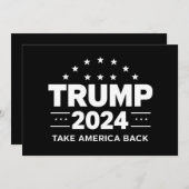 Donald Trump 2024 nimmt die Wahlen in Amerika zurü Einladung (Vorne/Hinten)