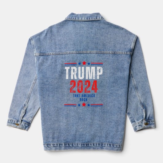 Donald Trump 2024 nimmt die Wahlen in Amerika zurü Jeansjacke (Rückseite)