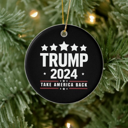 Donald Trump 2024 nimmt die Wahlen in Amerika zurü Keramik Ornament (Baum)