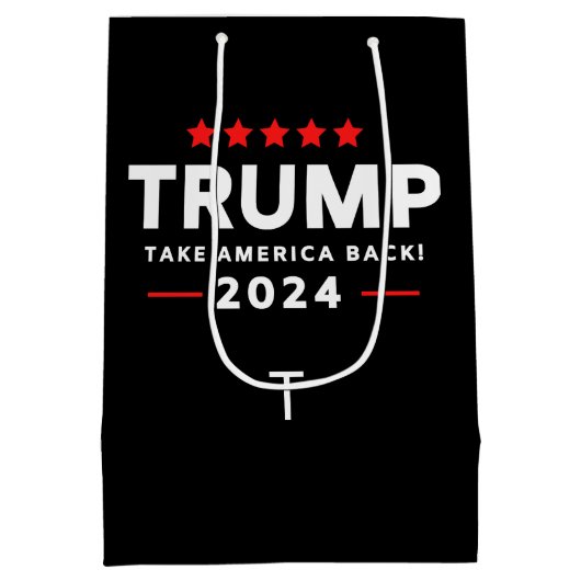 Donald Trump 2024 nimmt die Wahlen in Amerika zurü Mittlere Geschenktüte (Rückseite)